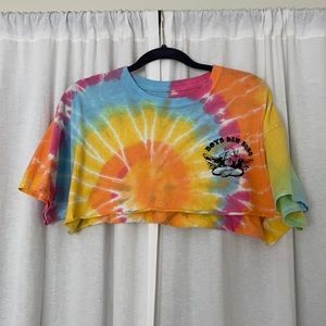 Boys Lie Within Us Cropped Tie-Dye Tee